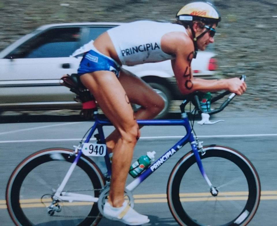 altes Foto von Roy Hinnen auf dem Fahrrad
