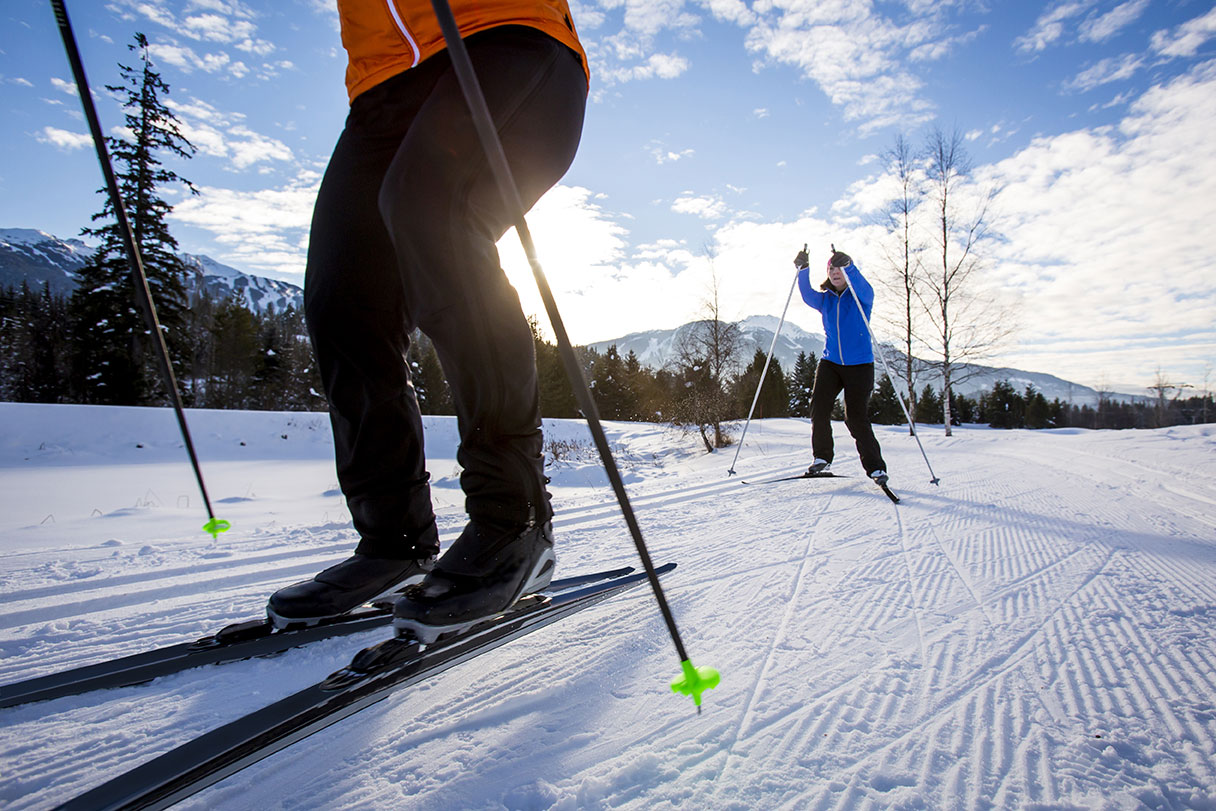 Langläuferin beim Sprint
